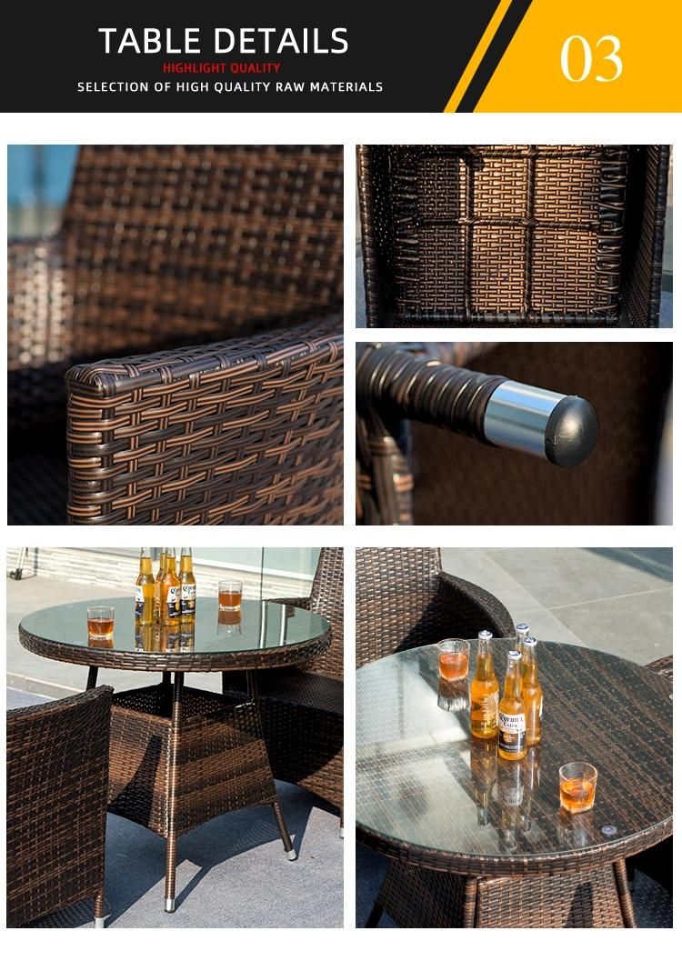 Outdoor Garden Restaurant Rattan Furniture Dining Table and Chair