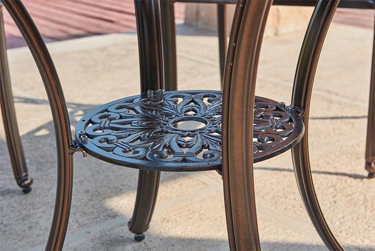 Diameter 80cm Antique Cast Aluminum Patio Dining Set Furniture Outdoor