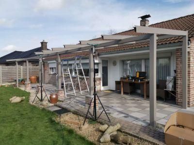 Europe Fashion Home Glass Pergola with Sliding Door Aluminum Patio Roof Profiles