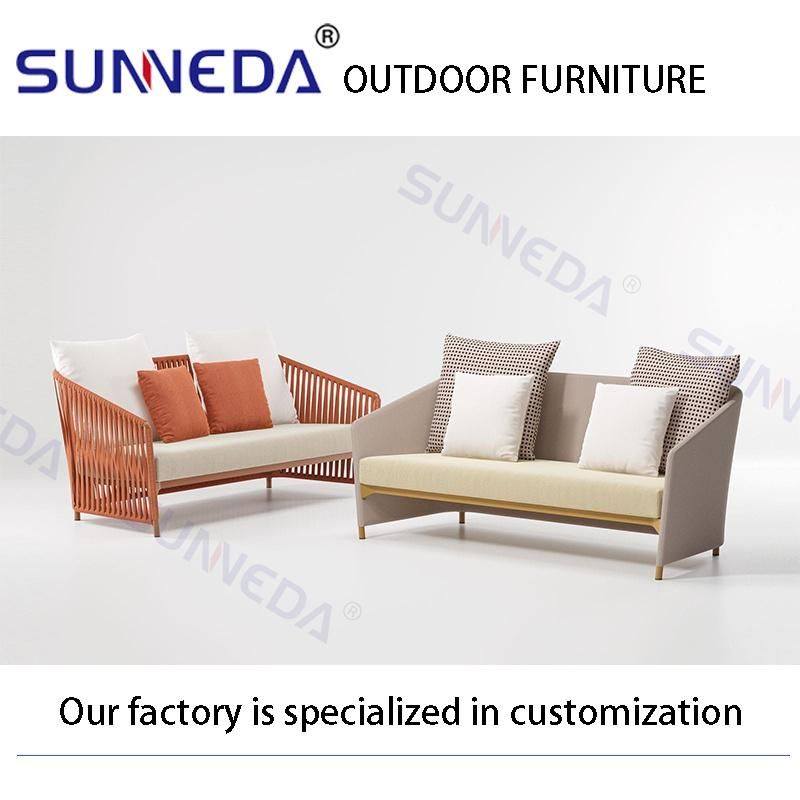 Garden Use Aluminum Frame Rope Weaving Chairs Outdoor Furniture