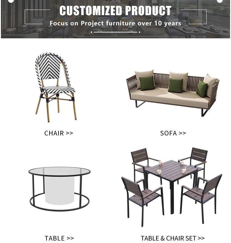 (SP-OC368) Outdoor Bamboo Textilene Fabric Rattan Restaurant Furniture Chair
