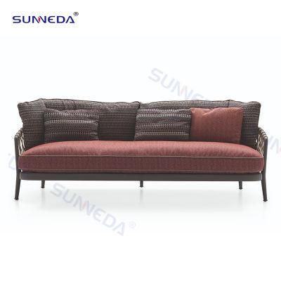 Modern Style Wholesale Aluminum Rope Outdoor Garden Sofa Set