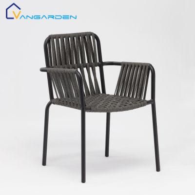 Fashionable Woven Rope Stackable Patio Chairs Outdoor Furniture