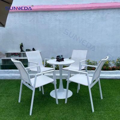 Outdoor Lawn Easy-Cleaning Dining Set with Sinterd Stone Table Top