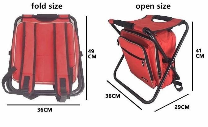 Cooler Red Backpack Chair 600d Polyester Cover