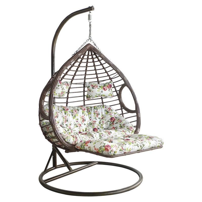 New Fashion Advanced Garden Hotel Furniture Rattan Hanging Swing Chair with Headrests