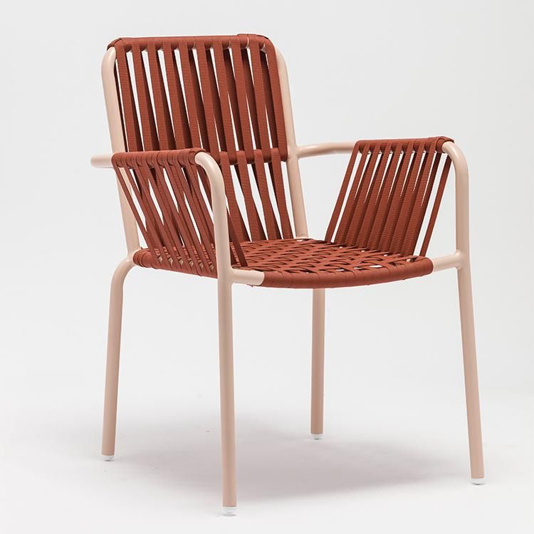 Fashionable Woven Rope Stackable Patio Chairs Outdoor Furniture