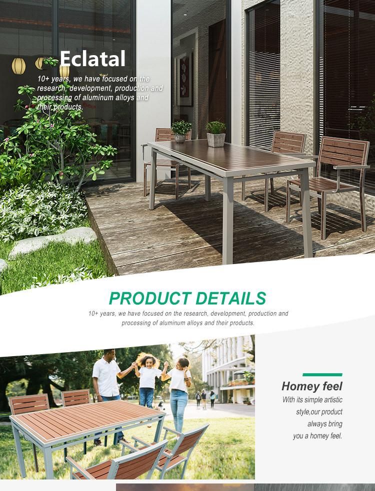 Aluminum Rectangular Dining Lounge Coffee Outdoor Bar Table and Stools