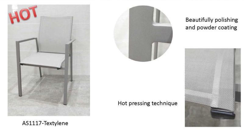 Powder Coating Chair Patio Furniture Textylene Outdoor Dining Chair