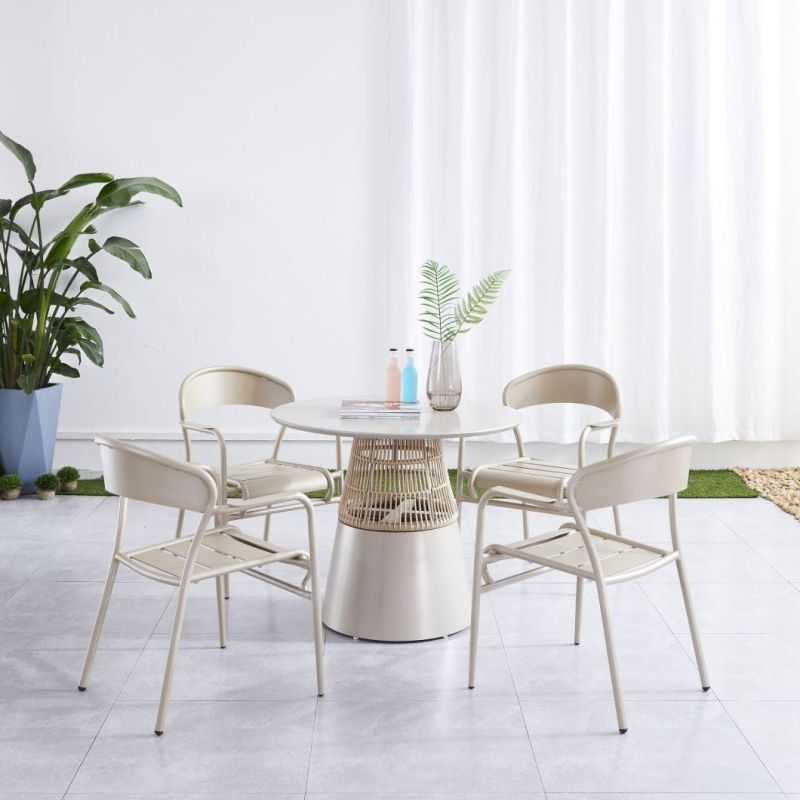 Aluminum Frame Stacking Metal Outdoor Park Armchair