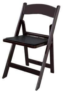 Black Padded Resin Folding Chair
