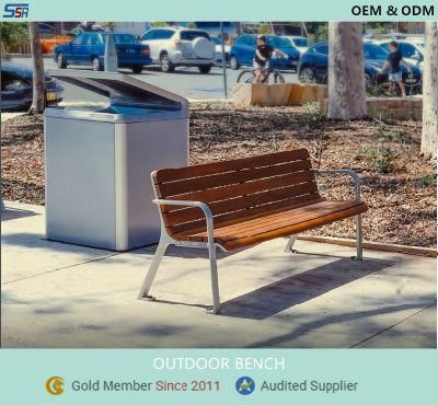 Custom Modern Metal Style Garden City Bench Seat with Armrests