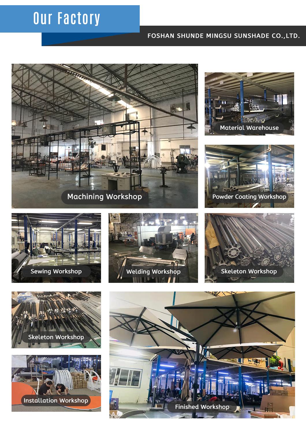 Factory Direct Sale Traditional Sunshade Single Top Iron Middle Pole Hydraulic Side Pole Umbrella