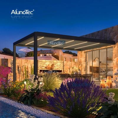 AlunoTec Commercial Outdoor Design Motorized Roof System Pergola Bioclimatic Gazebo Design