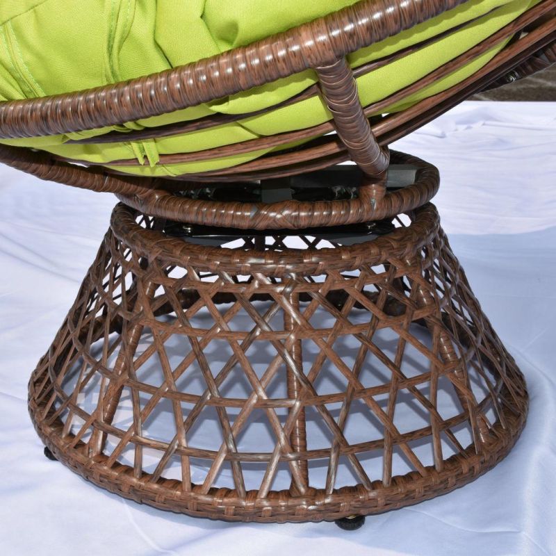 Garden Patio Leisure Rattan Portable Rotary Chair with 360-Degree Swivel