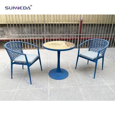 Hotel Modern Patio Table and Chairs Aluminum Commercial Outdoor Garden Furniture Set