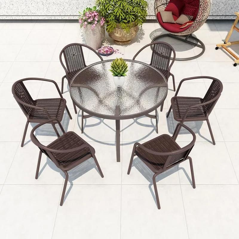 Wholesale Outdoor Furniture Home Hotel Restaurant Patio Garden Sets Dining Table Set Aluminum Rattan Plastic Wooden Polywood Outdoor Chair for Garden Furniture