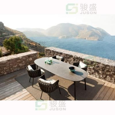 Hot Sale Modern Hotel Outdoor Patio Dining Table Set Rattan Garden Furniture Living Room Dining Chair