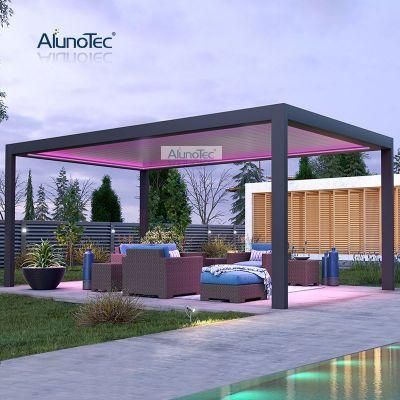 IP67 Manufacturers AlunoTec Solid Plywood Box Packing Easy Assembled Louvre Gazebo Pergola