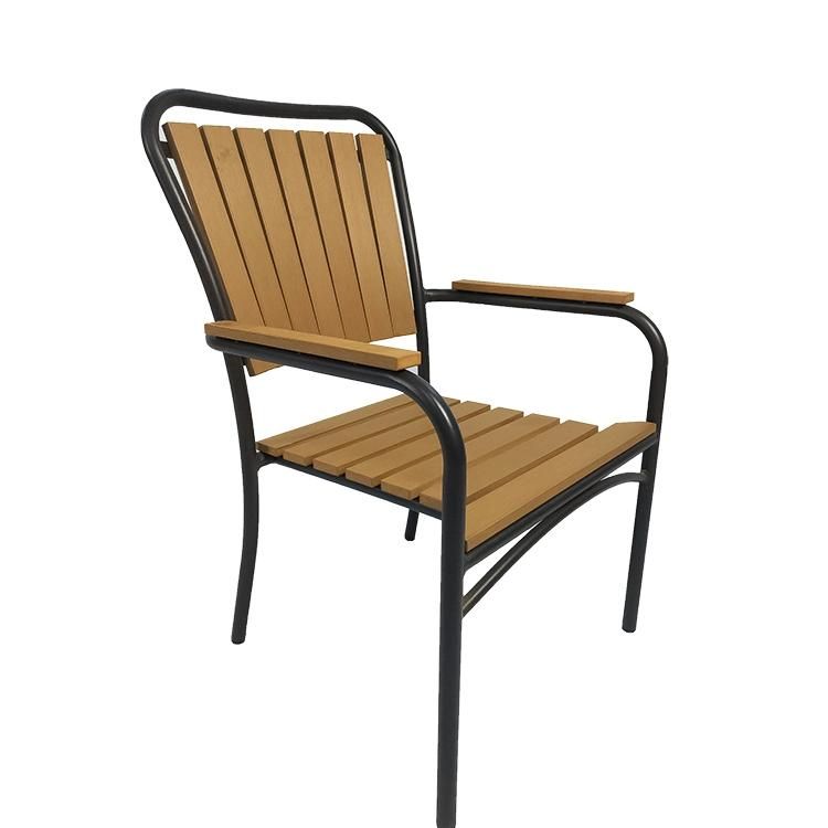 Best Selling Round Plastic Wood for Restaurant Hotel Outdoor Table and Chairs