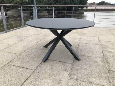 European Unfolded 8 Seater Outdoor Dining Table Round Patio Set