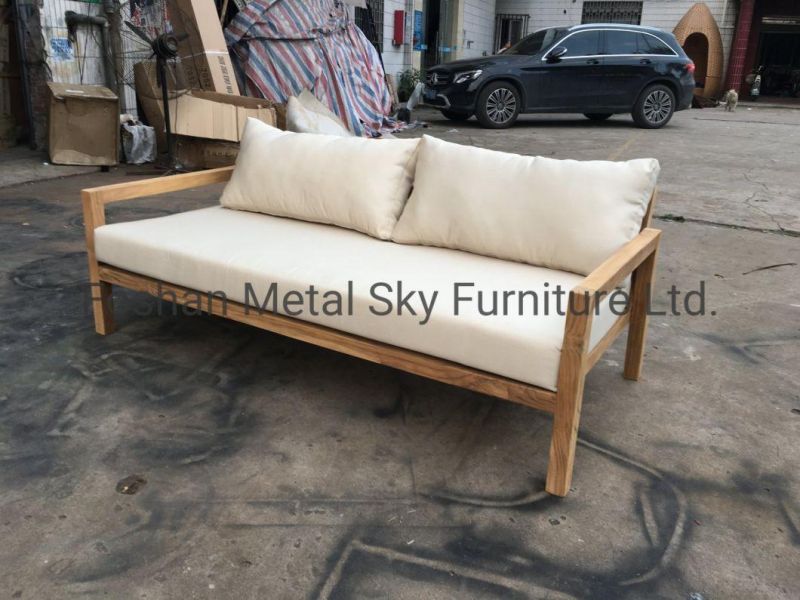 Outdoor Teak Wooden Garden Hotel Villa Patio Combination Cushion Sofa