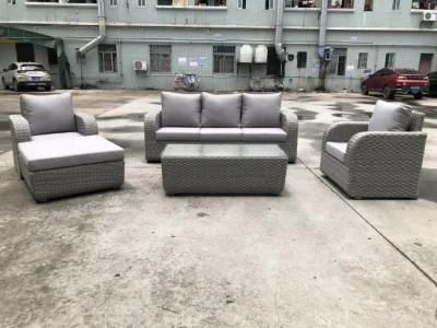 Metal Modern Darwin or OEM Black Rattan Corner Wicker Garden Sofa