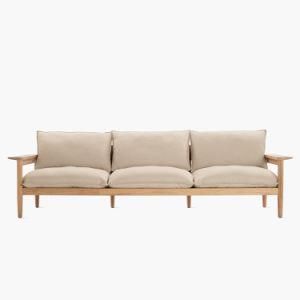 2020 New Outdoor Solid Wood Three-Person Sofa Bed Garden Villa Garden European Sofa Indoor Living Room Sofa