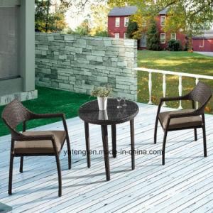 Comfortable Good Quality Outdoor Garden Wicker Rattan Aluminum Furniture Stackable Chair &amp; Table Using Dining Room &amp; Restaurant (YT581)