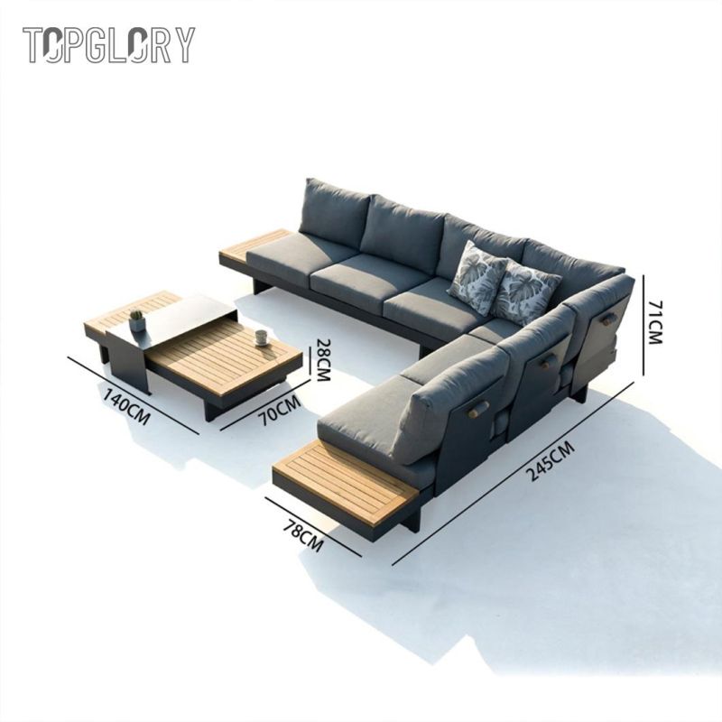 2022 Factory Outdoor Fabric Furniture Sofa Set with Coffee Table