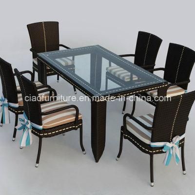 Malaysia Outdoor Plastic Rattan Dining Table Set