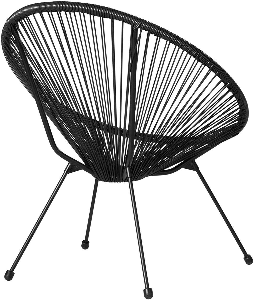 Wholesale Outdoor Furniture Patio Terrace Rattan Chair PE Rattan Metal Table and Chair Garden Set
