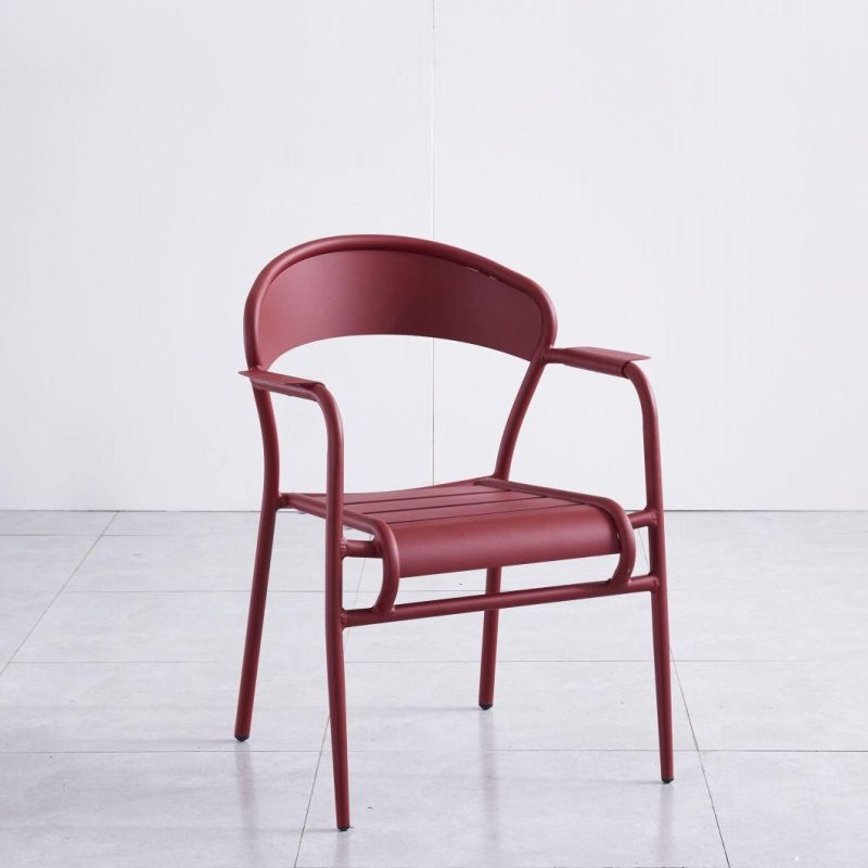 Aluminum Frame Stacking Metal Outdoor Park Armchair