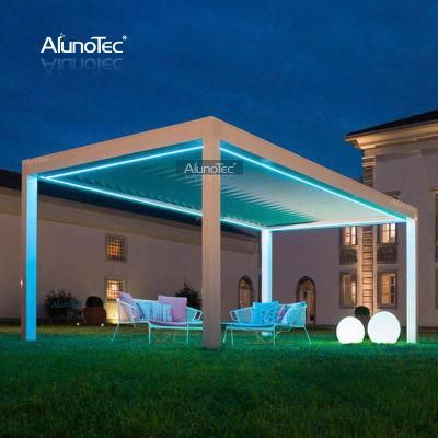 AlunoTec Outdoor Waterproof Comfortable Pergola Modern New Design Gazebos Pergolas Outdoor Tent Gazebo with Led Light