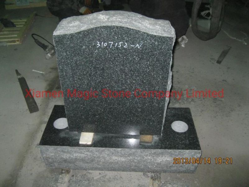 Simple Design Granite Stone Tombstone Marker with Vase