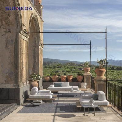 Teak Wood Chair Garden Outdoor Patio Aluminum Sofa Set