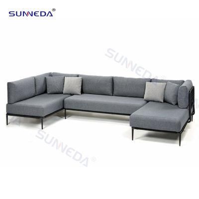 Garden Outdoor Villa Hotel Presentable Aluminum Frame Corner Sofa