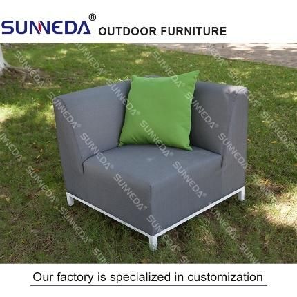 Outdoor Upholstered Simple Furniture Beach Pool Fabric Sofa Furniture with Pillow