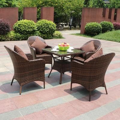 Popular 4 PCS Luxury Wicker Garden Outdoor Rattan Furniture Sofa Set