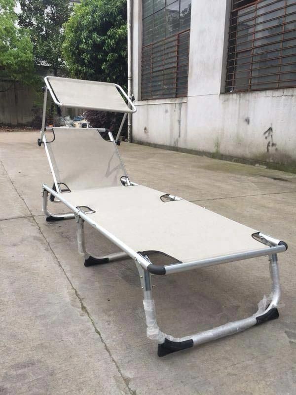 Hot Sell Outdoor Chaise Lounge, Folding Sun Lounger with Shadow Top Cover, Beach Chair for Relax