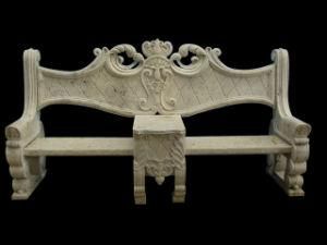 Garden Decoration Ornament Outdoor Furniture Stone Table Marble Carving Limestone Bench