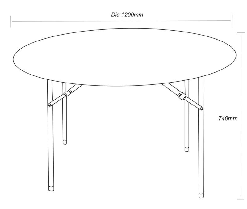 4FT Round Outdoor Plastic Table for Picnic/Meeting/Study/Dinging/Party/Banquet