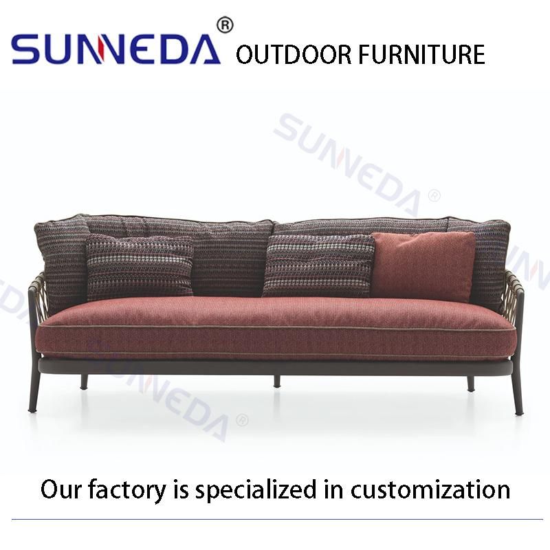 High Quality Patio Nordic Style Cushion Weaving Sofa Furniture Set