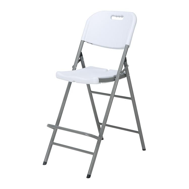 Outdoor White Plastic High Folding Bar Chair for Bar Table