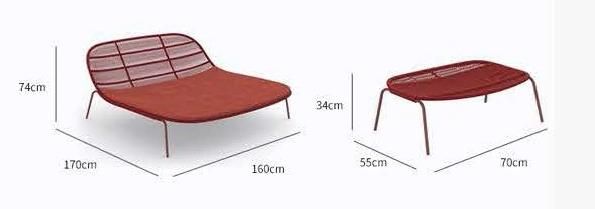 Luxury Modern Metal Outdoor Furniture Hotel Leisure Balcony Courtyard Home Garden Patio Villa Dining Rattan Rope Chair