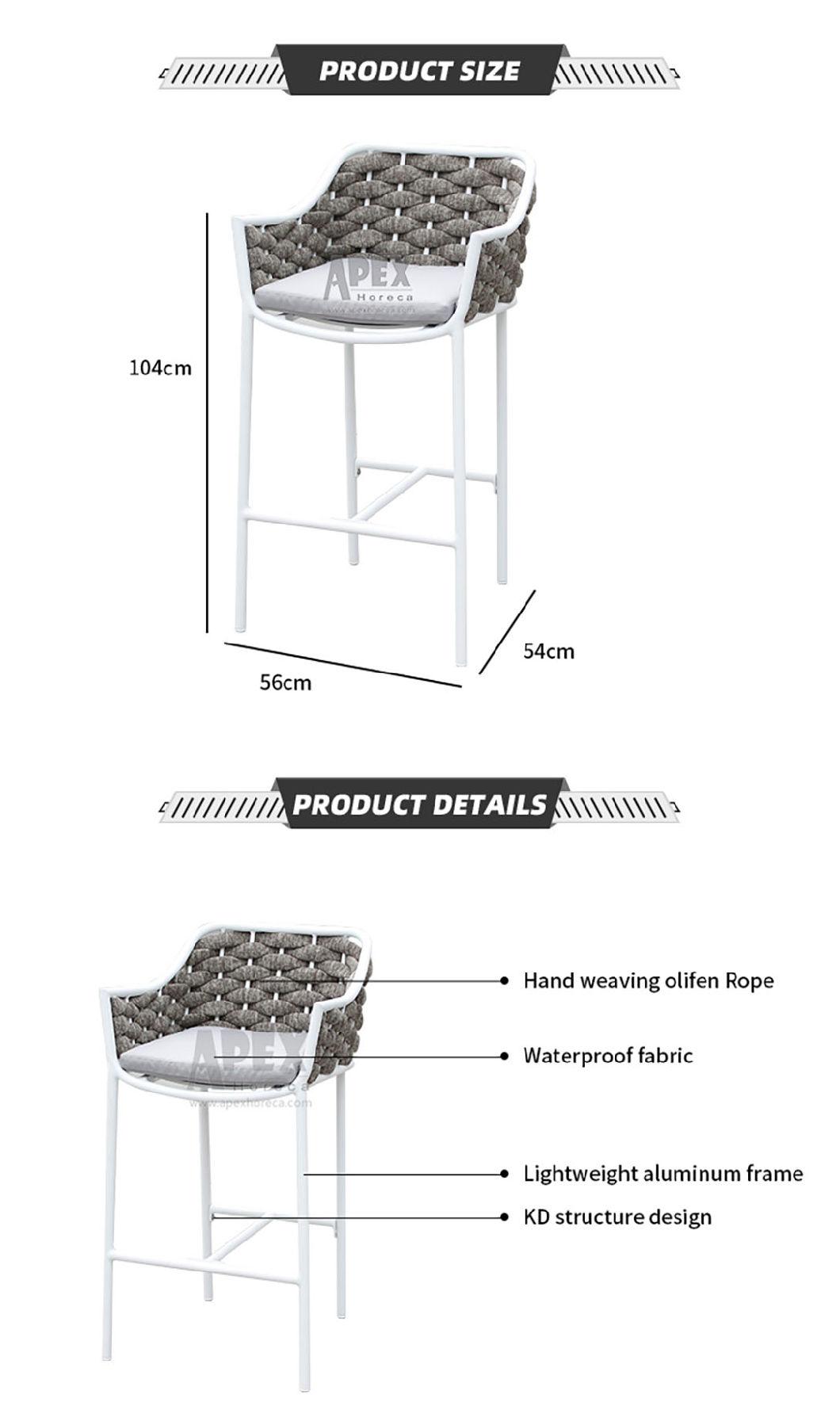 Hot Sale Garden Terrace Outdoor Furniture Aluminum Olive Rope Chair