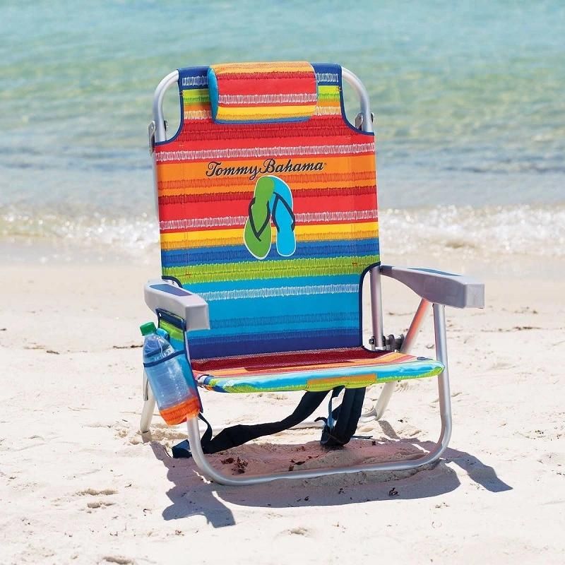 Folding Camping Chair Backpack Cooler Chair with Storage Pouch and Towel Bar