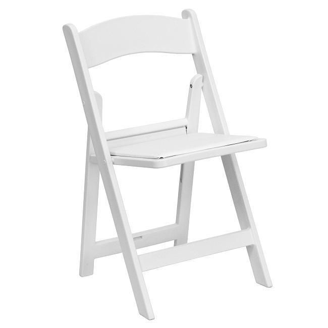 Party 1000lb Weight Capacity Wimbledon Portable White Resin Folding Chairs