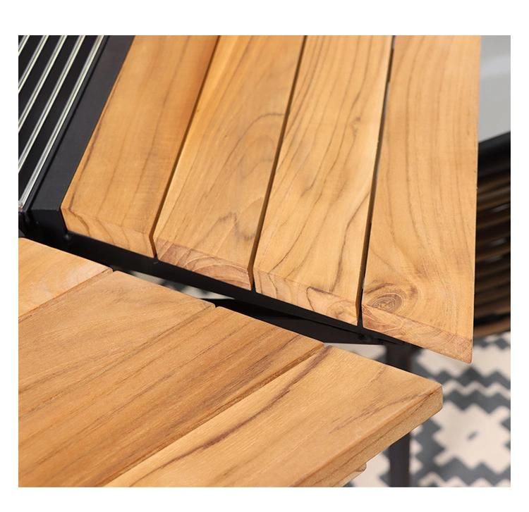 Rattan + Aluminium Simple Foshan Hotel Furniture Garden Dining Set