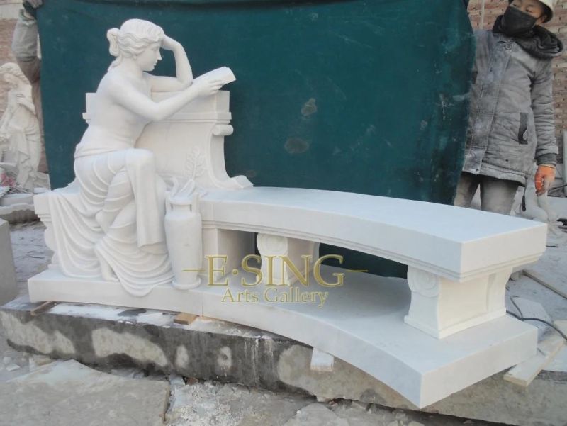 Small Round China Yellow Marble Chair for Home Garden Decoration